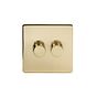 Soho Lighting Brushed Brass 2 Gang 1000W DC1-10V Dimmer Switch