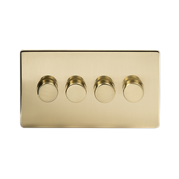 Brushed Brass 4 Gang Dimmer Switch
