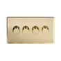 Soho Lighting Brushed Brass 4 Gang 400W LED Dimmer Switch