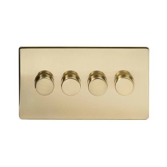 Brushed Brass 4 Gang Dimmer Switch
