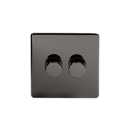 Black Nickel 2 Gang Dimmer Switch
