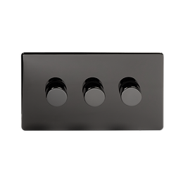 Soho Lighting Black Nickel 3 Gang 400W LED Dimmer Switch