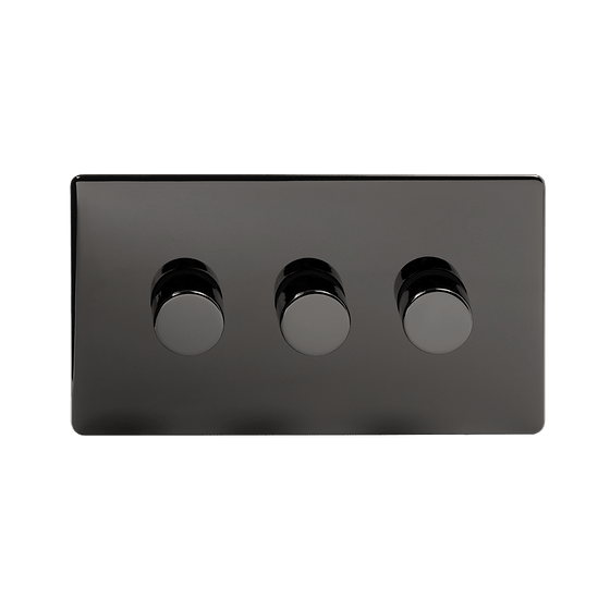 Black Nickel 3 Gang Dimmer Switch
