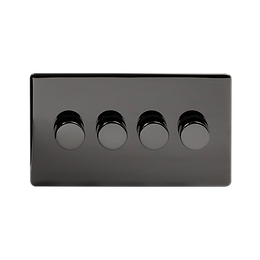 Soho Lighting Black Nickel 4 Gang 400W LED Dimmer Switch