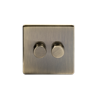 Antique Brass 2 Gang Dimmer Switch
