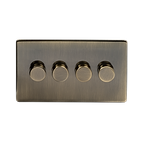 Soho Lighting Antique Brass 4 Gang 400W LED Dimmer Switch