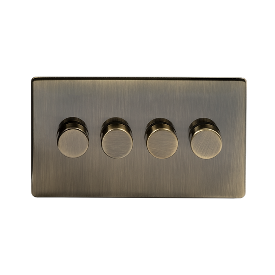 Antique Brass 4 Gang Dimmer Switch
