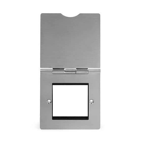 Soho Lighting Brushed Chrome Black Insert 2 x25mm EM-Euro Module Floor Plate
