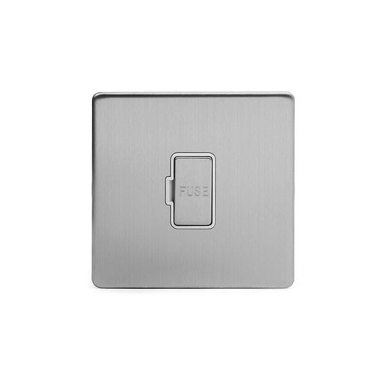 Soho Lighting Brushed Chrome Fused Spur (FCU) Unswitched 13A DP Wht Ins Screwless