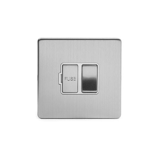 Soho Lighting Brushed Chrome Fused Connection Unit (FCU) Switched 13A DP Wht Ins Screwless