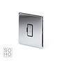 Soho Lighting Polished chrome Fused Connection Unit (FCU) Unswitched 13A DP Blk Ins Screwless