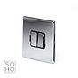 Soho Lighting Polished chrome Fused Spur (FCU) Switched 13A DP Blk Ins Screwless