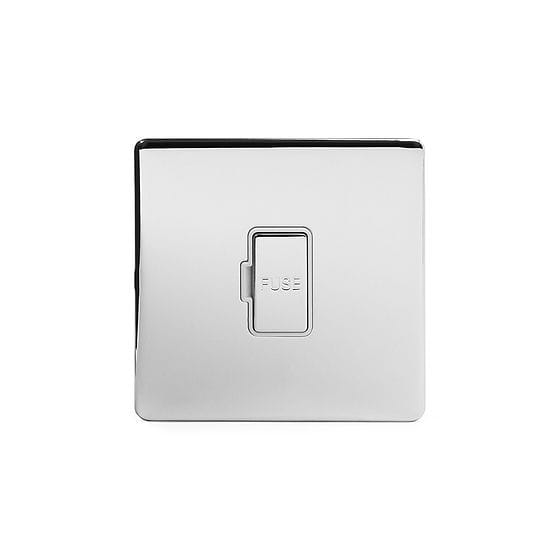 Soho Lighting Polished chrome Fused Spur (FCU) Unswitched 13A DP Wht Ins Screwless