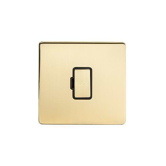 Soho Lighting Brushed Brass Fused Connection Unit (FCU) Unswitched 13A DP Blk Ins Screwless