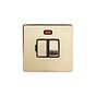 Soho Lighting Brushed Brass Fused Connection Unit (FCU) Switched with Neon 13A DP Blk Ins Screwless