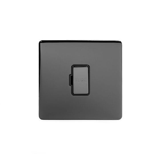 Soho Lighting Black Nickel Fused Connection Unit (FCU) Unswitched 13A DP Blk Ins Screwless