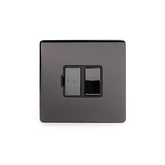 Soho Lighting Black Nickel Fused Spur (FCU) Switched 13A DP Blk Ins Screwless