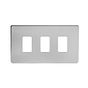 Soho Lighting Brushed Chrome 3 Gang RM Rectangular Module Grid Switch Plate