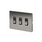 Soho Lighting Brushed Chrome 3 Gang RM Rectangular Module Grid Switch Plate