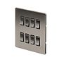 Soho Lighting Brushed Chrome 8 Gang RM Rectangular Module Grid Switch Plate