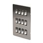 Soho Lighting Brushed Chrome 12 Gang RM Rectangular Module Grid Switch Plate