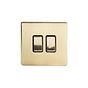 Soho Lighting Brushed Brass 2 Gang RM Rectangular Module Grid Switch Plate