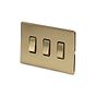 Soho Lighting Brushed Brass 3 Gang RM Rectangular Module Grid Switch Plate