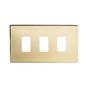 Soho Lighting Brushed Brass 3 Gang RM Rectangular Module Grid Switch Plate