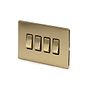 Soho Lighting Brushed Brass 4 Gang RM Rectangular Module Grid Switch Plate