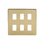 Soho Lighting Brushed Brass 6 Gang RM Rectangular Module Grid Switch Plate