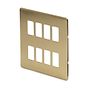 8 gang grid switch plate brushed brass