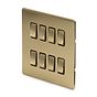 Soho Lighting Brushed Brass 8 Gang RM Rectangular Module Grid Switch Plate