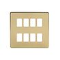 Soho Lighting Brushed Brass 8 Gang RM Rectangular Module Grid Switch Plate