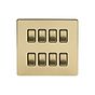 Soho Lighting Brushed Brass 8 Gang RM Rectangular Module Grid Switch Plate