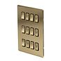 Soho Lighting Brushed Brass 12 Gang RM Rectangular Module Grid Switch Plate