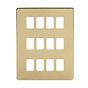 Soho Lighting Brushed Brass 12 Gang RM Rectangular Module Grid Switch Plate