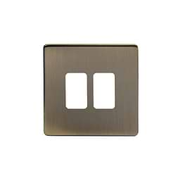 Soho-Lighting-Antique-Brass-2-Gang-Grid-Plate