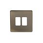 Soho Lighting Antique Brass 2 Gang RM Rectangular Module Grid Switch Plate