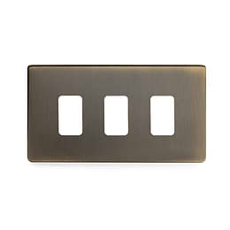 Soho-Lighting-Antique-Brass-3-Gang-Grid-Plate