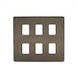 Soho Lighting Antique Brass 6 Gang RM Rectangular Module Grid Switch Plate