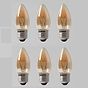 6 Pack - 2w E27 ES Vintage Edison Candle LED Light Bulb 1800K T-Spiral Filament Dimmable