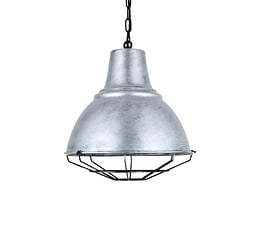 Compton Black Brushed White Caged Bell Pendant Light