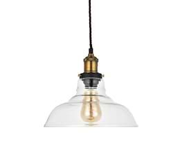 Romilly Edison Industrial Clear Glass Step Breakfast Bar Pendant Light