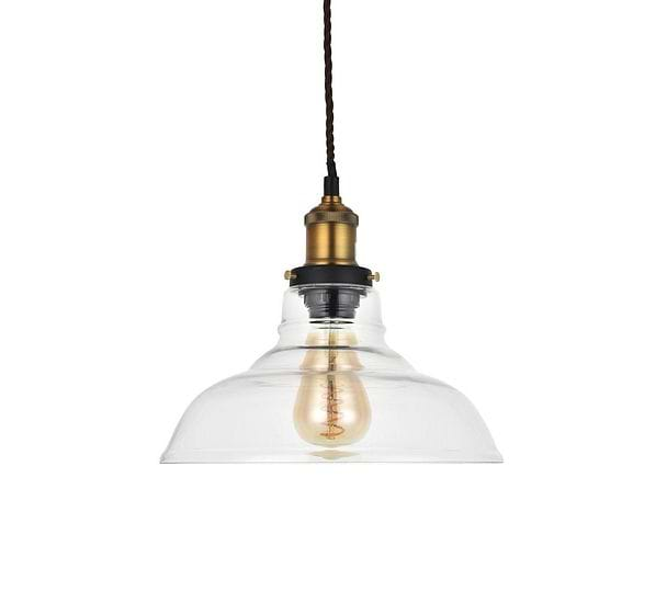 Soho Lighting Romilly Edison Industrial Clear Glass Step Breakfast Bar Pendant Light