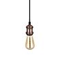 Soho Lighting Edison Antique Copper Pendant Bulb Holder With Round Black Cable