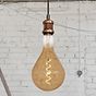 Soho Lighting Edison Antique Copper Pendant Bulb Holder With Round Dark Brown Cable