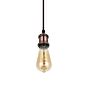 Soho Lighting Edison Antique Copper Pendant Bulb Holder With Round Dark Brown Cable