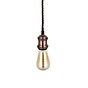 Soho Lighting Antique Copper Bulb Holder Exposed Bulb Pendant Light With Twisted Dark Brown Cable