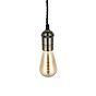 Soho Lighting Aged Brass Bulb Holder Exposed Bulb Pendant Light With Twisted Black Cable