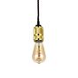 Soho Lighting Gold Bulb Holder Exposed Bulb Pendant Light With Twisted Black Cable